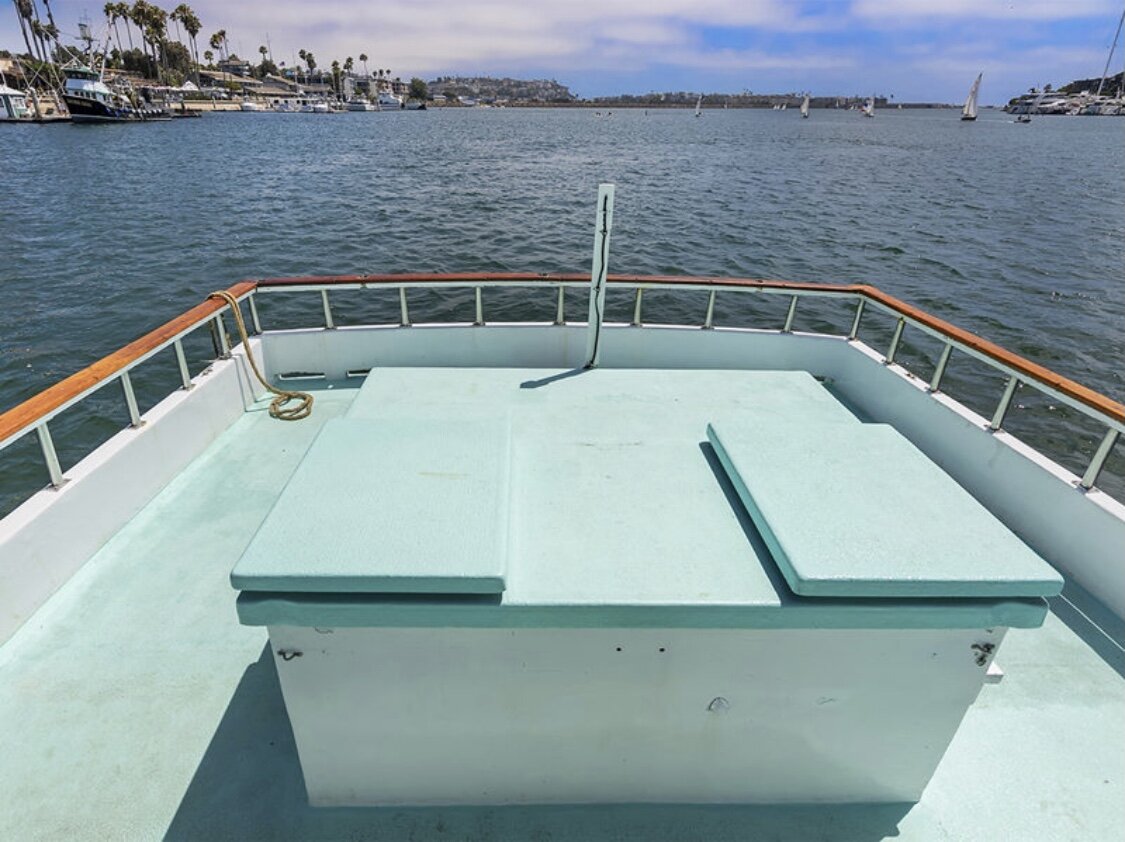 Open forward deck seating aboard Sea Trek with Marina del Rey harbor views