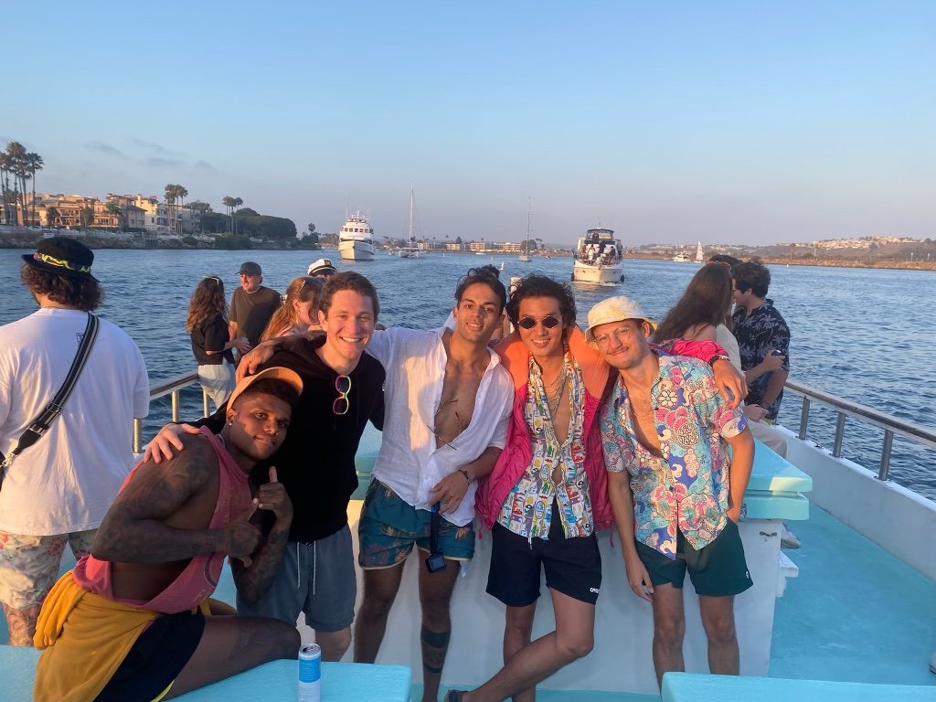 Guests posing on Sea Trek during a private celebration cruise in Marina del Rey