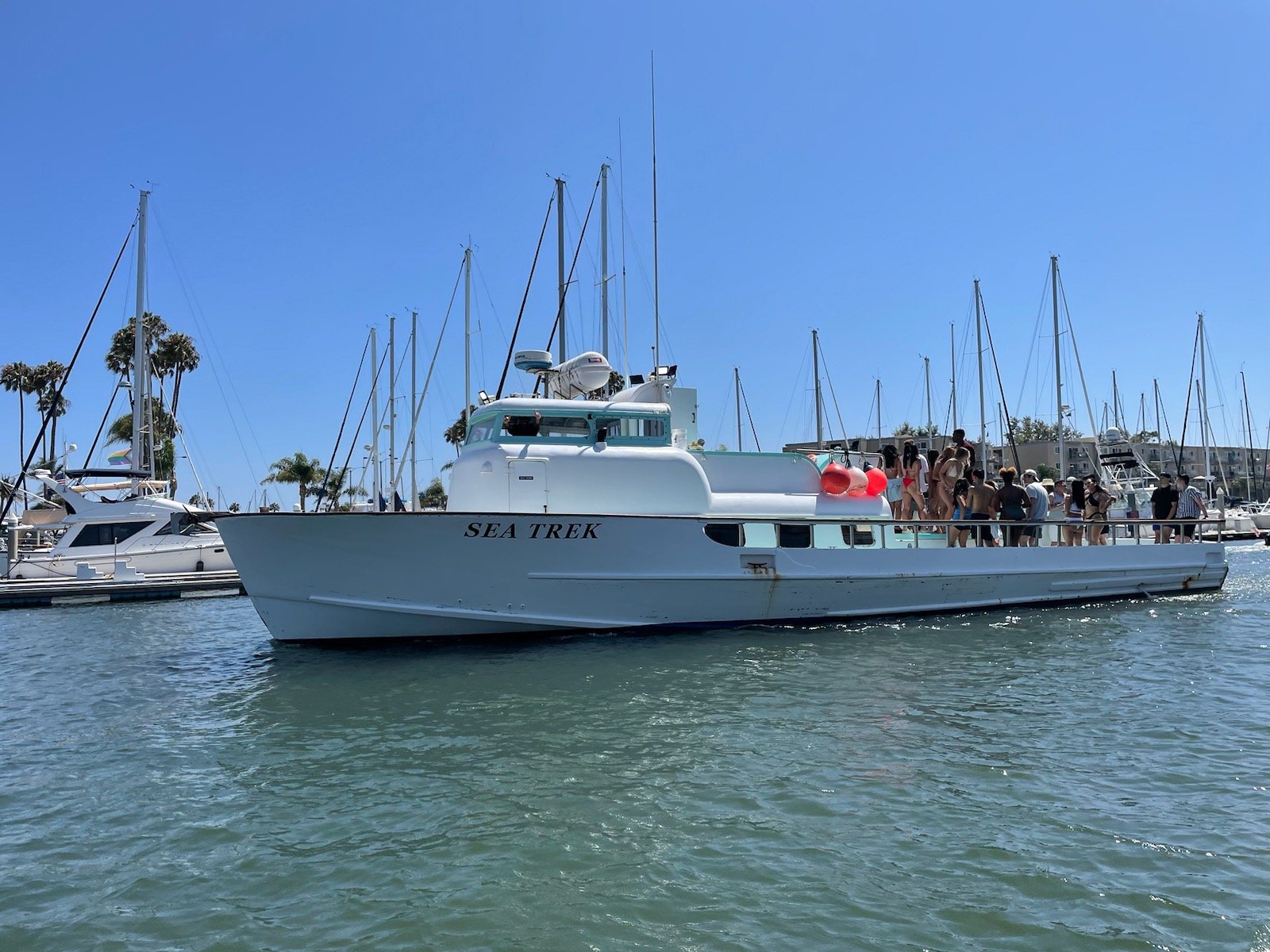 Sea Trek with guests aboard in Marina del Rey during a private charter