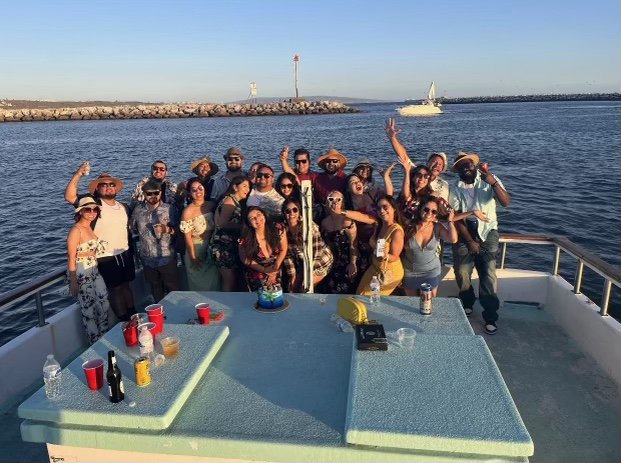 Guests celebrating on Sea Trek near the Marina del Rey breakwater
