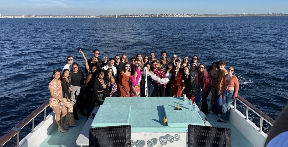 Large group gathered on Sea Trek for a private celebration charter