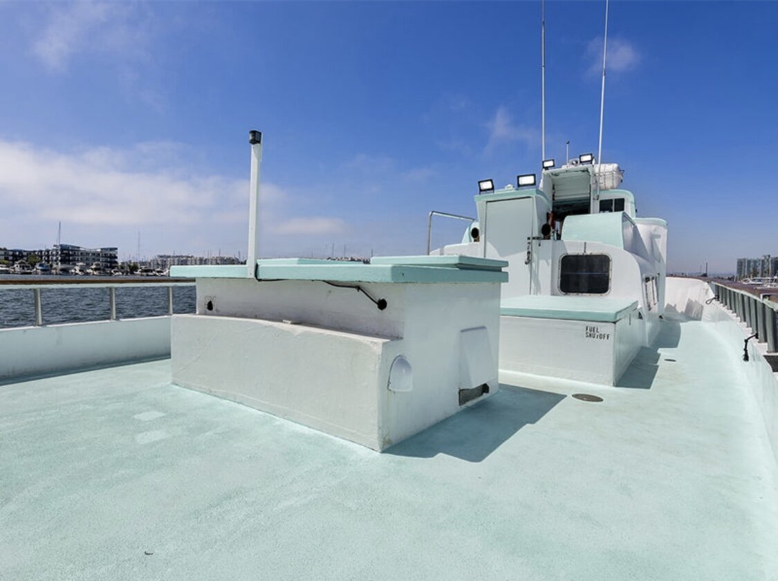 Spacious open deck area aboard Sea Trek for private groups